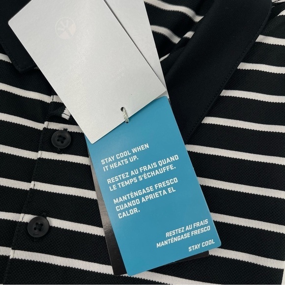 Nike Golf Men’s Size Small Icon Stripe Polo Shirt Black white NWT - Picture 8 of 12